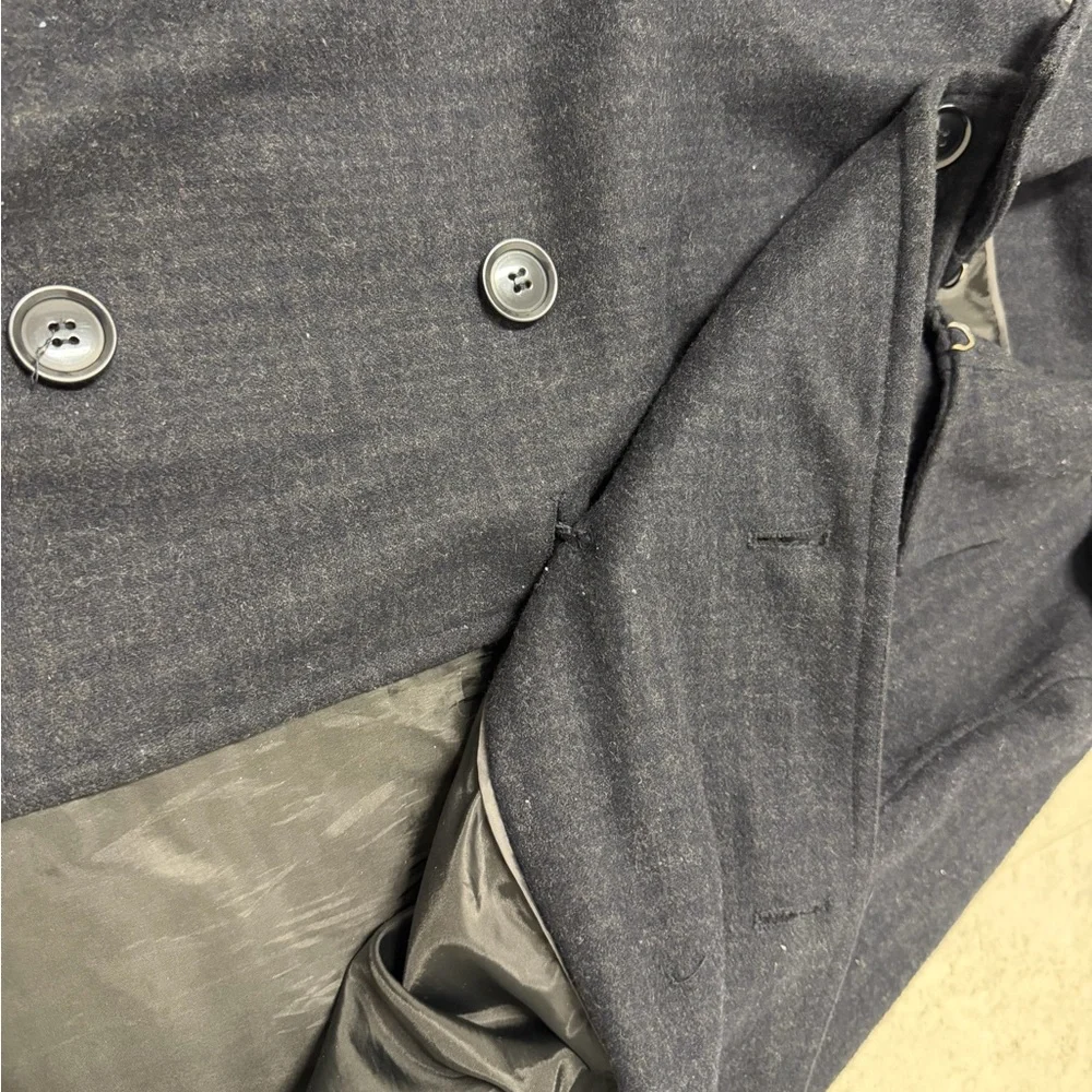 21men Men's Double-Breasted Pea Coat in Navy Blue